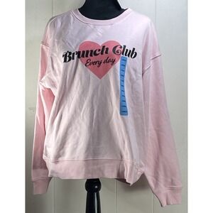 Wild Fox Ladies Lightweight‎ Long Sleeve Crew Neck Graphic Pullover Sweatshirt